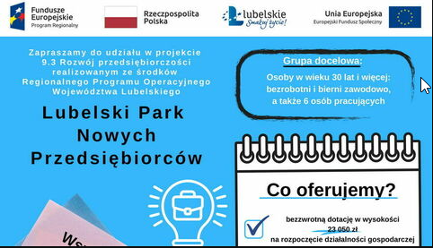 Lubelski Park Nowych Przedsiębiorców, Plakat